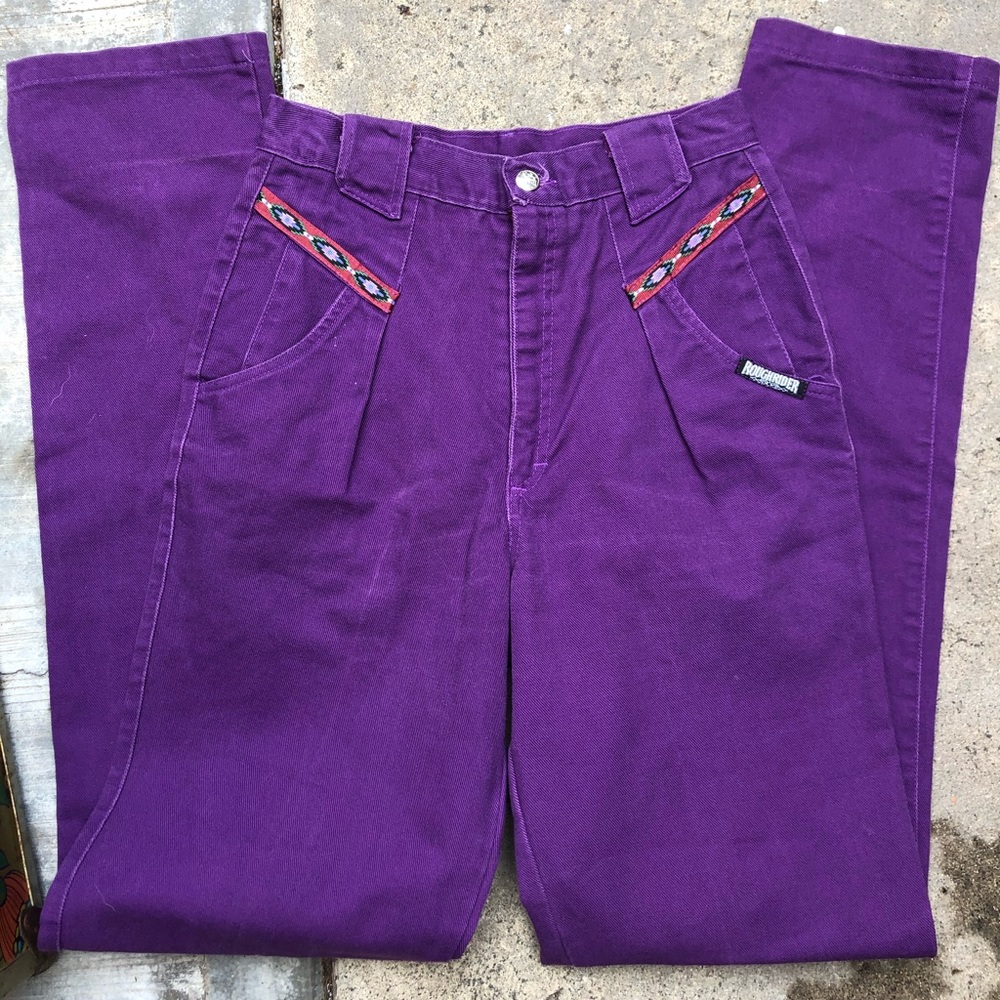 Purple Aztec print Roughrider high waisted jeans
